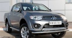 24 749 р. Широкая защита порогов Russtal Mitsubishi L200 5 KK,KL дорестайлинг (2015-2019)  с доставкой в г. Екатеринбург. Увеличить фотографию 4