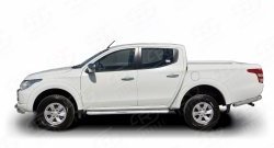 24 749 р. Широкая защита порогов (рестайлинг) Russtal Mitsubishi L200 5 KK,KL дорестайлинг (2015-2019) (Защита порогов с со скосами на торцах (вариант 1))  с доставкой в г. Екатеринбург. Увеличить фотографию 3