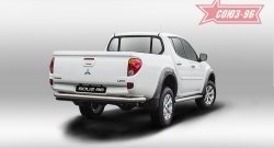 12 734 р. Одинарная защита заднего бампера с диаметром трубы 76 мм Souz-96 Mitsubishi L200 5 KK,KL дорестайлинг (2015-2019)  с доставкой в г. Екатеринбург. Увеличить фотографию 1