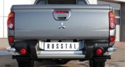 13 549 р. Защита заднего бампера (Ø63 мм уголки, нержавейка) Russtal  Mitsubishi L200  5 KK,KL (2015-2019) дорестайлинг  с доставкой в г. Екатеринбург. Увеличить фотографию 2