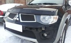 1 499 р. Сетка в решетку радиатора Russtal  Mitsubishi L200  4 - Pajero Sport  PB (черная)  с доставкой в г. Екатеринбург. Увеличить фотографию 4