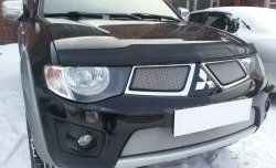 1 539 р. Нижняя сетка на бампер Russtal (хром)  Mitsubishi L200  4 - Pajero Sport  PB  с доставкой в г. Екатеринбург. Увеличить фотографию 3