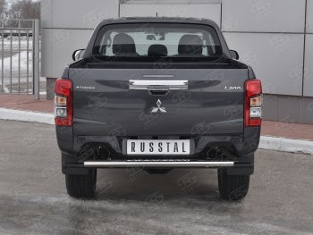 11 999 р. Защита заднего бампера (Ø120x60 мм с проступью, нержавейка) Russtal  Mitsubishi L200  5 KK,KL (2018-2022) рестайлинг  с доставкой в г. Екатеринбург. Увеличить фотографию 1