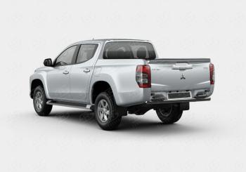 Защита заднего бампера SLITKOFF (2 трубы Ø63 и 42 мм, окрашенные) Mitsubishi L200 5 KK,KL рестайлинг (2018-2022) ()