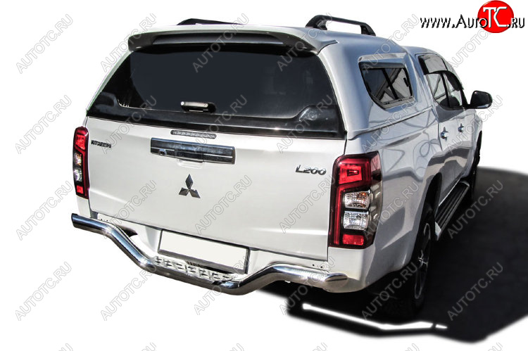 24 649 р. Защита заднего бампера Slitkoff (Ø 57 мм, волна, со стальной ступенькой)  Mitsubishi L200  5 KK,KL (2018-2022) рестайлинг  с доставкой в г. Екатеринбург