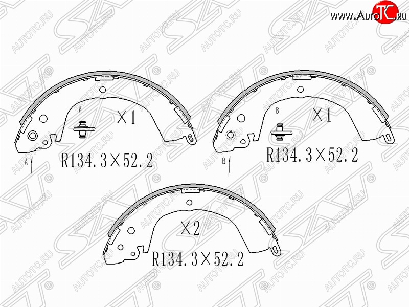 2 199 р. Колодки тормозные задние SAT  Mitsubishi L200  4 (2006-2014)  дорестайлинг  с доставкой в г. Екатеринбург