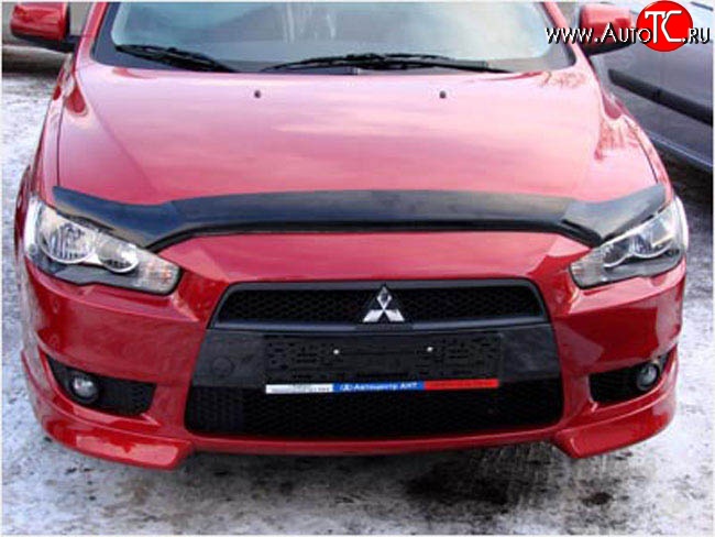 2 879 р. Дефлектор капота NovLine Mitsubishi Lancer 10 седан дорестайлинг (2007-2010)  с доставкой в г. Екатеринбург