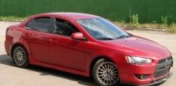 4 549 р. Пороги накладки Evo  Mitsubishi Lancer  10 (2007-2017) седан дорестайлинг, хэтчбэк дорестайлинг, седан рестайлинг, хэтчбек 5 дв рестайлинг (Неокрашенные)  с доставкой в г. Екатеринбург. Увеличить фотографию 4