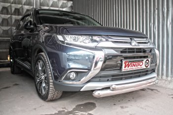 13 899 р. Защита переднего бампера Mitsubishi Outlander 2014+  Mitsubishi Outlander  GF (2015-2018) 2-ой рестайлинг  с доставкой в г. Екатеринбург. Увеличить фотографию 1