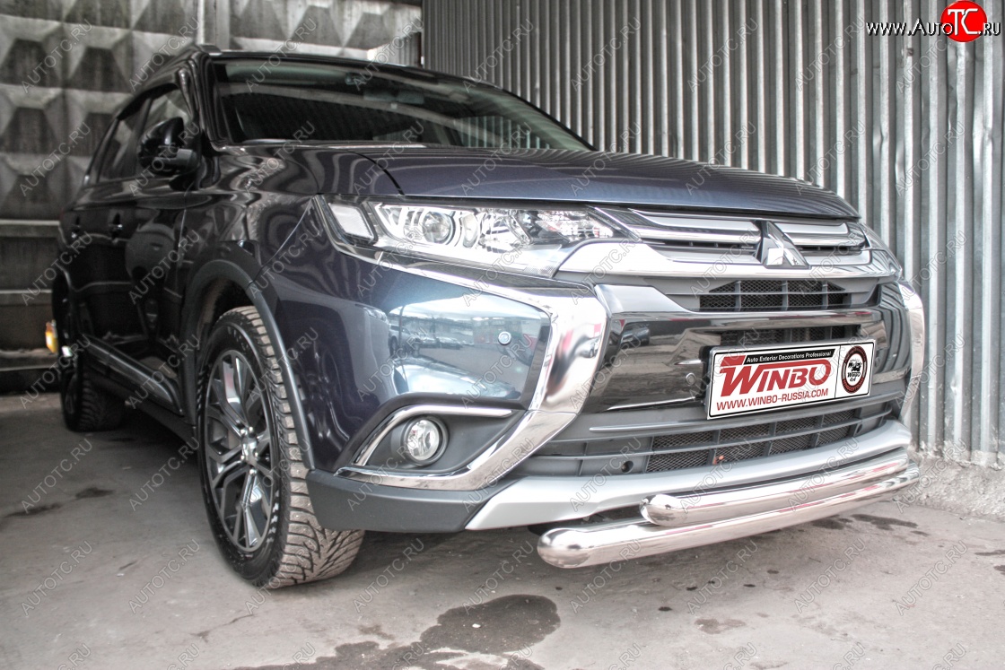 13 899 р. Защита переднего бампера Mitsubishi Outlander 2014+  Mitsubishi Outlander  GF (2015-2018) 2-ой рестайлинг  с доставкой в г. Екатеринбург