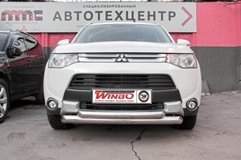 13 899 р. Защита переднего бампера Mitsubishi Outlander 2014+  Mitsubishi Outlander  GF (2015-2018) 2-ой рестайлинг  с доставкой в г. Екатеринбург. Увеличить фотографию 2