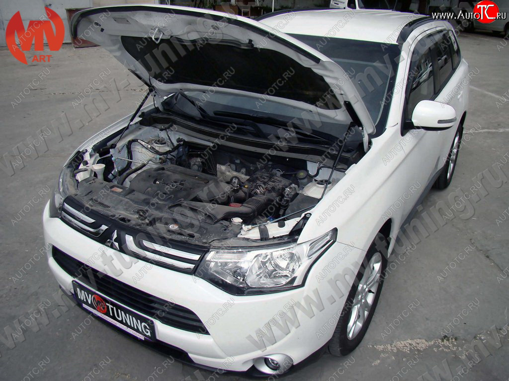 4 099 р. Упор капота MV-Tuning (двойной) Mitsubishi Outlander GF 3-ий рестайлинг (2018-2022)  с доставкой в г. Екатеринбург