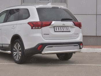 12 999 р. Защита заднего бампера (Ø63 мм, нержавейка) SLITKOFF Mitsubishi Outlander GF 3-ий рестайлинг (2018-2022)  с доставкой в г. Екатеринбург. Увеличить фотографию 2