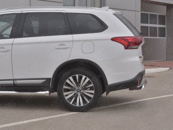 15 999 р. Защита заднего бампера (Ø75x42 мм, нержавейка) Russtal Mitsubishi Outlander GF 3-ий рестайлинг (2018-2022)  с доставкой в г. Екатеринбург. Увеличить фотографию 3