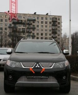 Декоративные элементы решетки радиатора Souz-96 (d10) Mitsubishi Outlander XL (CW)  дорестайлинг (2005-2009)