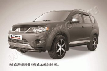 8 449 р. Защита переднего бампер Slitkoff  Mitsubishi Outlander  XL (2005-2009) (CW)  дорестайлинг (Цвет: серебристый)  с доставкой в г. Екатеринбург. Увеличить фотографию 1