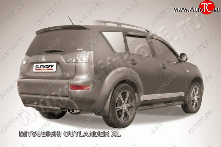 6 399 р. Защита задняя Slitkoff Mitsubishi Outlander XL (CW)  дорестайлинг (2005-2009) (Цвет: серебристый)  с доставкой в г. Екатеринбург