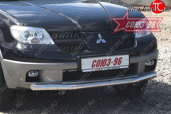 9 584 р. Защита переднего бампера одинарная Souz-96 (d60) Mitsubishi Outlander CU (2003-2009)  с доставкой в г. Екатеринбург