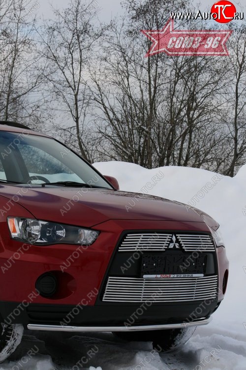 8 729 р. Защита переднего бампера из одинарной трубы диаметром 42мм Souz-96 Mitsubishi Outlander XL (CW)  рестайлинг (2010-2013)  с доставкой в г. Екатеринбург