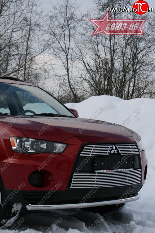 9 809 р. Защита переднего бампера из одинарной трубы (d60) Souz-96 Mitsubishi Outlander XL (CW)  рестайлинг (2010-2013)  с доставкой в г. Екатеринбург