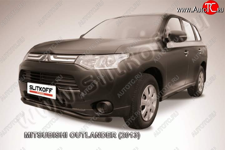 11 749 р. Защита переднего бампера Slitkoff (57мм) Mitsubishi Outlander GF дорестайлинг (2012-2014) (Цвет: серебристый)  с доставкой в г. Екатеринбург