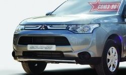 Защита переднего бампера одинарная Souz-96 (d42). Mitsubishi Outlander GF дорестайлинг (2012-2014)