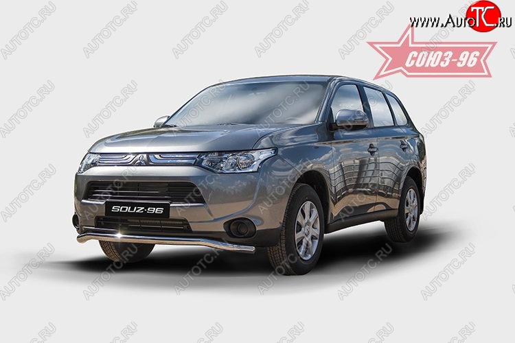 12 239 р. Защита переднего бампера одинарная Souz-96 Premium (d60) Mitsubishi Outlander GF дорестайлинг (2012-2014)  с доставкой в г. Екатеринбург