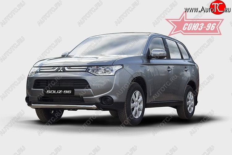 10 574 р. Защита переднего бампера одинарная Souz-96 (d60). Mitsubishi Outlander GF дорестайлинг (2012-2014)  с доставкой в г. Екатеринбург