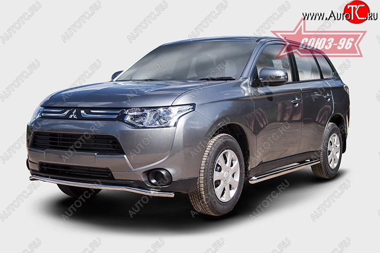 10 934 р. Защита переднего бампера диаметр трубы 42 мм Premium Souz-96 Mitsubishi Outlander GF дорестайлинг (2012-2014)  с доставкой в г. Екатеринбург