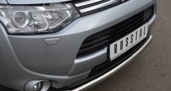 12 199 р. Одинарная защита переднего бампера диаметром 63 мм SLITKOFF Mitsubishi Outlander GF дорестайлинг (2012-2014)  с доставкой в г. Екатеринбург. Увеличить фотографию 2