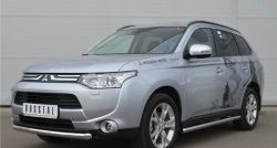 12 199 р. Одинарная защита переднего бампера диаметром 63 мм SLITKOFF Mitsubishi Outlander GF дорестайлинг (2012-2014)  с доставкой в г. Екатеринбург. Увеличить фотографию 4