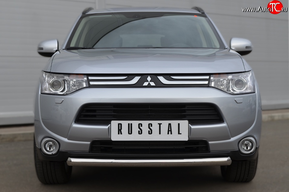 12 199 р. Одинарная защита переднего бампера диаметром 63 мм SLITKOFF Mitsubishi Outlander GF дорестайлинг (2012-2014)  с доставкой в г. Екатеринбург