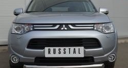 16 599 р. Одинарная защита переднего бампера диаметром 76 мм SLITKOFF Mitsubishi Outlander GF дорестайлинг (2012-2014)  с доставкой в г. Екатеринбург. Увеличить фотографию 3