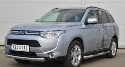 16 599 р. Одинарная защита переднего бампера диаметром 76 мм SLITKOFF Mitsubishi Outlander GF дорестайлинг (2012-2014)  с доставкой в г. Екатеринбург. Увеличить фотографию 4