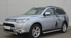 15 649 р. Защита переднего бампера (Ø75х42 мм, нержавейка) Russtal Mitsubishi Outlander GF дорестайлинг (2012-2014)  с доставкой в г. Екатеринбург. Увеличить фотографию 4