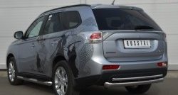 15 999 р. Защита заднего бампера (Ø76 и 42 мм, нержавейка) SLITKOFF Mitsubishi Outlander GF дорестайлинг (2012-2014)  с доставкой в г. Екатеринбург. Увеличить фотографию 4