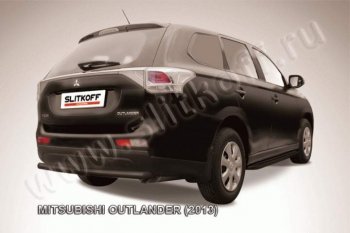 6 999 р. Защита задняя Slitkoff  Mitsubishi Outlander  GF (2012-2014) дорестайлинг (Цвет: серебристый)  с доставкой в г. Екатеринбург. Увеличить фотографию 1