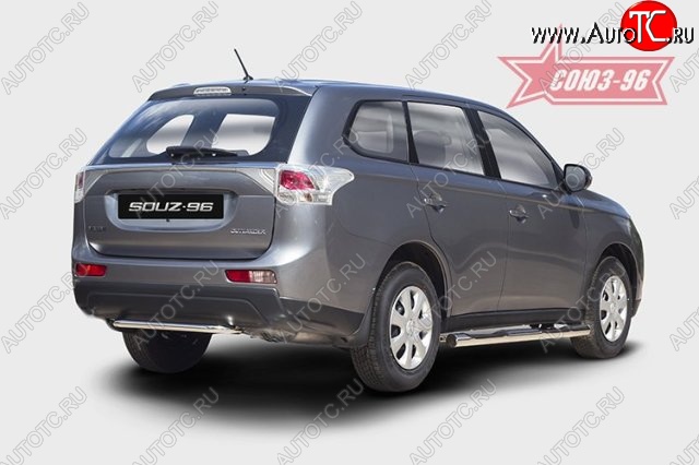 9 359 р. Узкая защита заднего бампера (d42) Souz-96 Mitsubishi Outlander GF дорестайлинг (2012-2014)  с доставкой в г. Екатеринбург