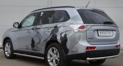 15 549 р. Одинарная защита заднего бампера из трубы диаметром 63 мм SLITKOFF Mitsubishi Outlander GF дорестайлинг (2012-2014)  с доставкой в г. Екатеринбург. Увеличить фотографию 4