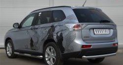 16 799 р. Одинарная защита заднего бампера из трубы диаметром 76 мм SLITKOFF Mitsubishi Outlander GF дорестайлинг (2012-2014)  с доставкой в г. Екатеринбург. Увеличить фотографию 4