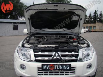 4 099 р. Упор капота MV-Tuning (двойной) Mitsubishi Pajero 4 V80 3 дв. 1-ый рестайлинг (2011-2014)  с доставкой в г. Екатеринбург. Увеличить фотографию 3