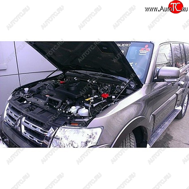 2 349 р. Упоры капота Russtal Mitsubishi Pajero 4 V90 дорестайлинг (2006-2011)  с доставкой в г. Екатеринбург