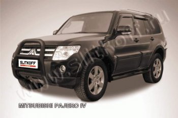 29 999 р. Кенгурятник d76 высокий Mitsubishi Pajero 4 V90 дорестайлинг (2006-2011) (Цвет: серебристый)  с доставкой в г. Екатеринбург. Увеличить фотографию 1