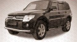 14 999 р. Одинарная защита переднего бампера из трубы диаметром 76 мм Slitkoff  Mitsubishi Pajero ( 4 V90,  4 V80) (2006-2015) дорестайлинг, дорестайлинг, 1-ый рестайлинг, 3 дв. 1-ый рестайлинг (Нержавейка, Полированная)  с доставкой в г. Екатеринбург. Увеличить фотографию 1