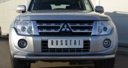 Одинарная защита переднего бампера диаметром 63 мм SLITKOFF Mitsubishi Pajero 4 V80 3 дв. 1-ый рестайлинг (2011-2014)