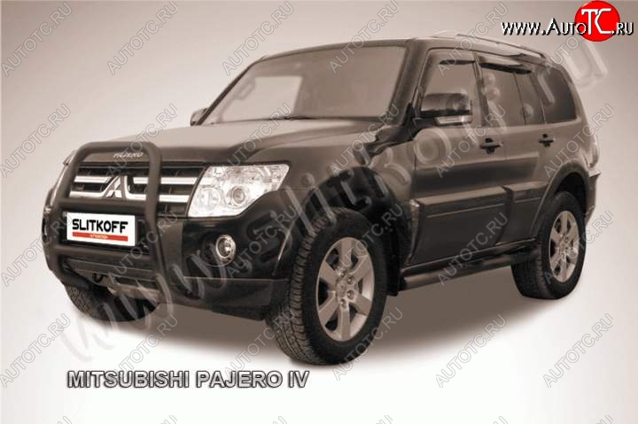 15 999 р. Кенгурятник d57 высокий Mitsubishi Pajero 4 V90 дорестайлинг (2006-2011) (Цвет: серебристый)  с доставкой в г. Екатеринбург