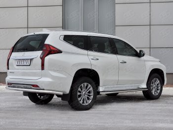 13 999 р. Защита заднего бампера Russtal (Ø63 мм секции, нержавейка) Mitsubishi Pajero Sport QF рестайлинг (2019-2022)  с доставкой в г. Екатеринбург. Увеличить фотографию 3