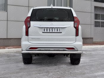 13 999 р. Защита заднего бампера Russtal (Ø63 мм секции, нержавейка) Mitsubishi Pajero Sport QF рестайлинг (2019-2022)  с доставкой в г. Екатеринбург. Увеличить фотографию 2