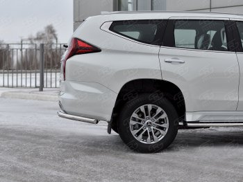 13 549 р. Защита заднего бампера (Ø63 мм уголки, нержавейка) Russtal  Mitsubishi Pajero Sport  QF (2019-2022) рестайлинг  с доставкой в г. Екатеринбург. Увеличить фотографию 3