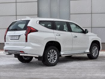 13 549 р. Защита заднего бампера (Ø63 мм уголки, нержавейка) Russtal  Mitsubishi Pajero Sport  QF (2019-2022) рестайлинг  с доставкой в г. Екатеринбург. Увеличить фотографию 2